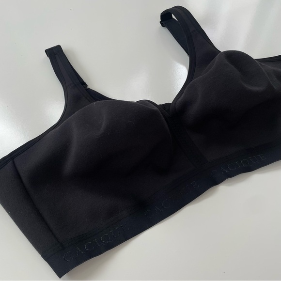 Cacique Lane Bryant Black Cotton Unlined No Wire Bra Size 46D - Picture 3 of 7